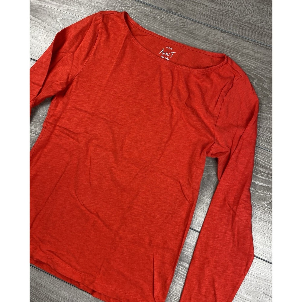 J Crew Women's Long Sleeve Artist Tee Red Size XL